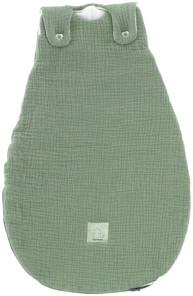Träumeland Ganzjahres Schlafsack Baumwoll Musselin salbei grün Größe 74/80