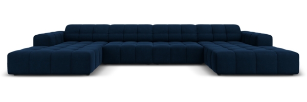 Micadoni Panorama Sofa Jennifer 6-Sitzer Samt Königsblau