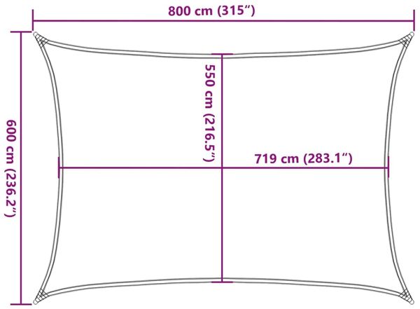 vidaXL Sonnensegel 160 g/m² Beige 6x8 m HDPE 311140 Bild 10