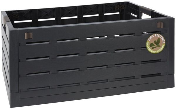 Spetebo Klappbox XXL Klappbox 60 Liter anthrazit, 60.00 l, Universal Faltbox-Holz Optik - bis 50kg belastbar - Einkauf,Haushalt