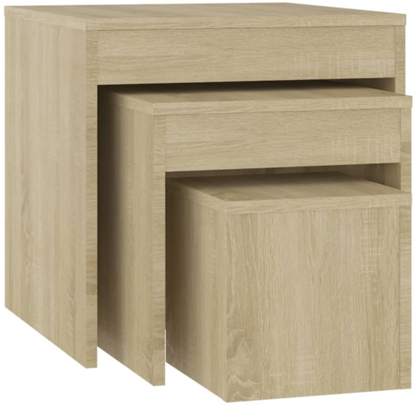 vidaXL Satztische 3-tlg. Sonoma-Eiche Spanplatte [808597]