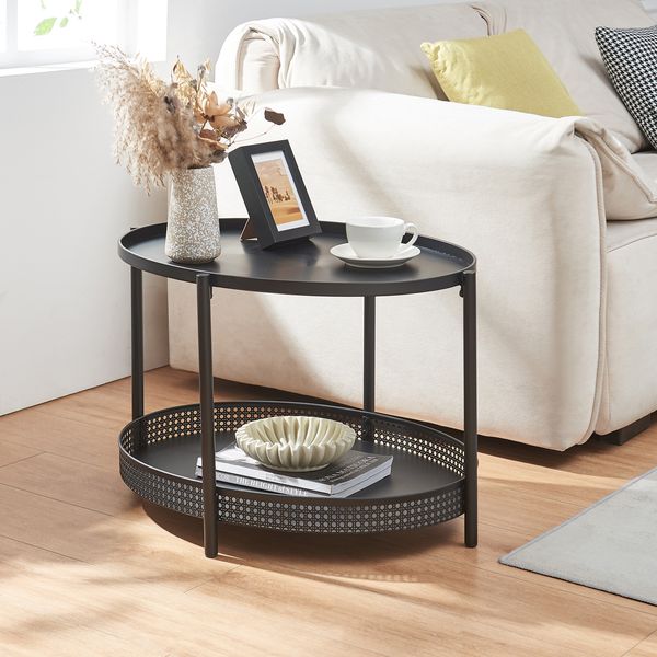 Couchtisch Jäller Metall 66x51x44 cm Schwarz [en. casa]
