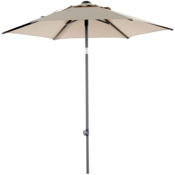Sonnenschirm Poppi von Brafab aus Aluminium, neigbar, rund, Champagne, Ø 200 cm