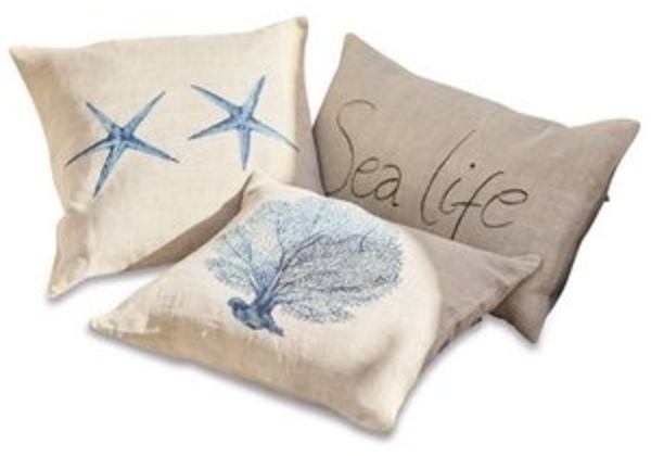 Mirabeau Kissenhülle Kissenhülle 3er Set Sea life beige/blau Bild 6