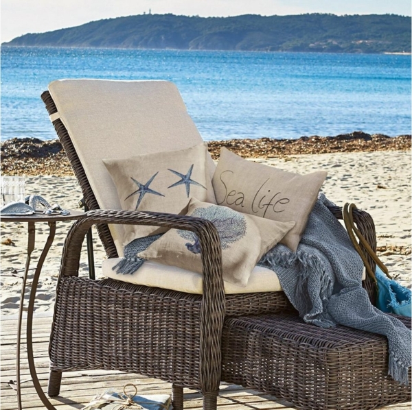 Mirabeau Kissenhülle Kissenhülle 3er Set Sea life beige/blau Bild 3