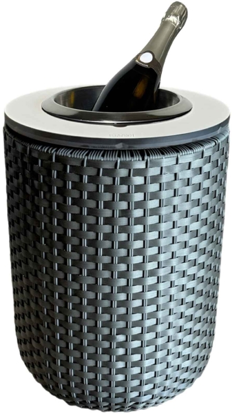 COOTAB Cooler Table LONDON 4-in-1 Loungetisch mit Edelstahl-Kühler - Anthrazit/Champagner