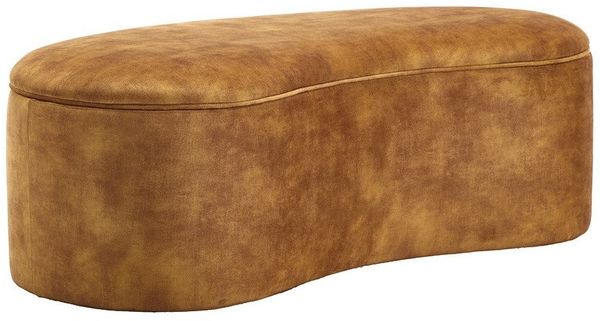 riess-ambiente Polsterbank ELEMENTAL 120cm senfgelb - Samt, mit Stauraum, organische Form, modern (Einzelartikel, 1-St), Extravagante Sitzbank - ideal für Wohn- und Schlafzimmer oder Flur
