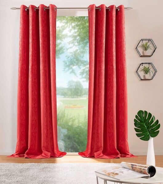 DecoHome24 Gardine Brillant Meliert (2 St), Ösen, blickdicht, Blickdicht