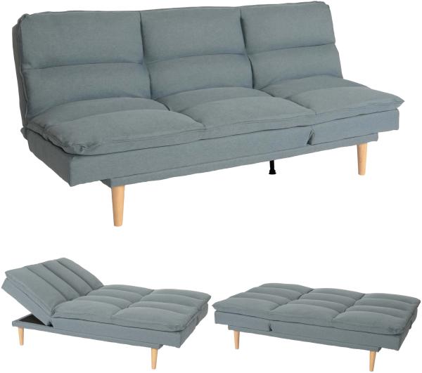 Schlafsofa HWC-M79, Gästebett Schlafcouch Couch Sofa, Schlaffunktion Liegefläche 180x110cm ~ Stoff/Textil blau-grau