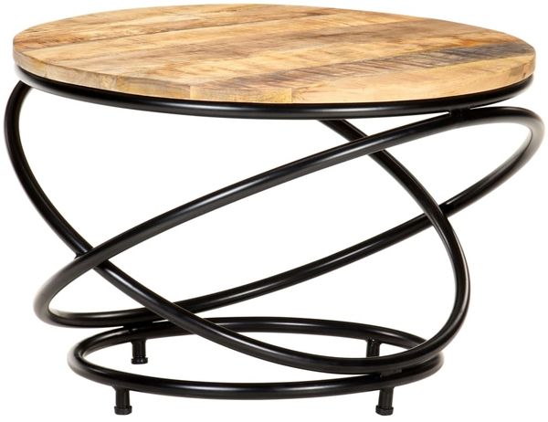 vidaXL Couchtisch Schwarz 60x60x40 cm Raues Mango-Massivholz 321935 Bild 6