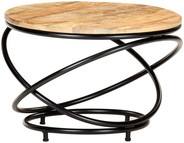 vidaXL Couchtisch Schwarz 60x60x40 cm Raues Mango-Massivholz 321935 Bild 7