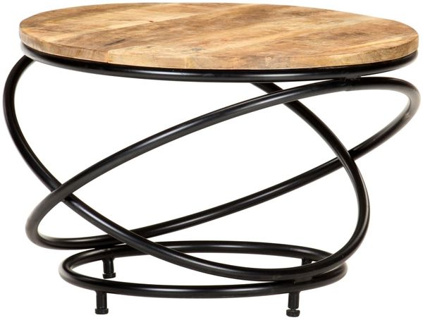 vidaXL Couchtisch Schwarz 60x60x40 cm Raues Mango-Massivholz 321935 Bild 5