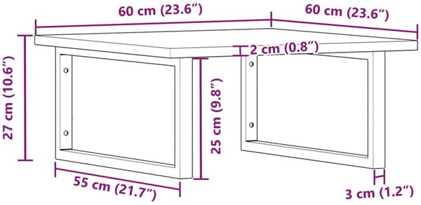 Waschbeckenregal Wandmontage Stahl und Akazienholz 3302881 Bild 11