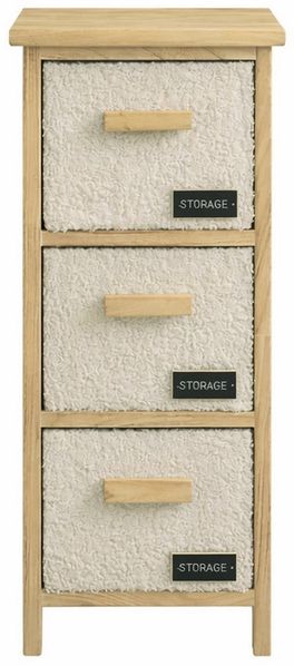 HTI-Living Kommode Kommode Melia schmal mit 3 Plüsch-Schubladen (Stück, 1 St, 1 Kommode)