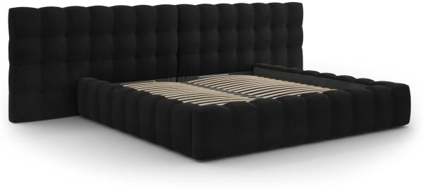 Micadoni Stauraumbett mit Doppelkopfteil Mamaia Samt Bluvel Schwarz 200x200
