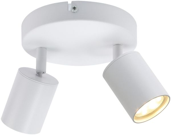 ZMH Deckenstrahler 2 Flammig Deckenleuchte Wohnzimmer: Modern Deckenlampe GU10 Strahler Rund Weiß Küchenlampe Flur Deckenspot Schwenkbar Innen Spot für Schlafzimmer Küche Ohne Leuchtmittel