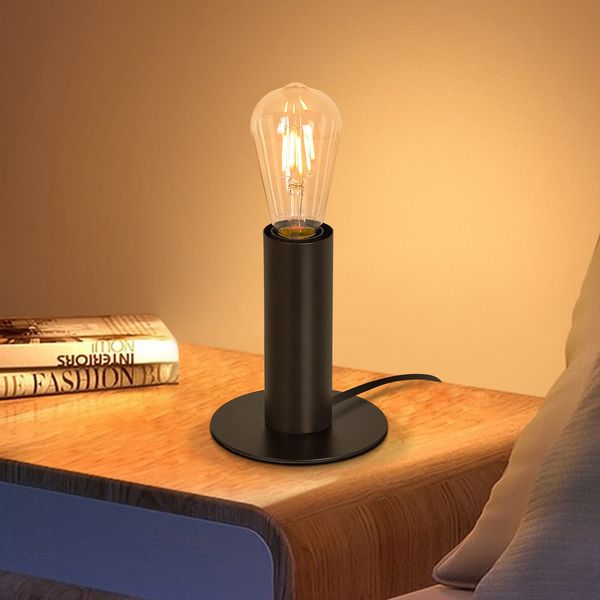 ZMH Nachttischlampe Vintage Tischlampe E27 Schwarz MAX. 40W Retro Industrial