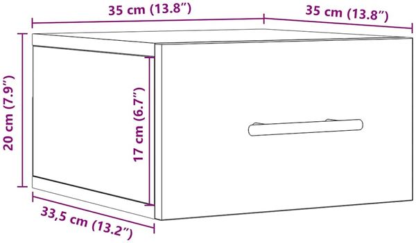 vidaXL Nachttisch 2 pcs Artisan-Eiche 35 x 35 x 20 cm Holzwerkstoff 863785 Bild 12