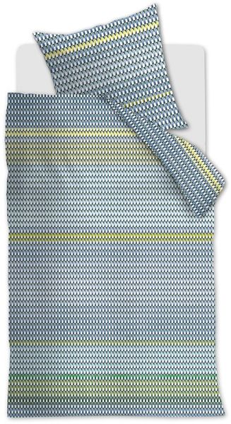 Beddinhouse Mako-Satin Bettwäsche Rhythm Blue Green 155X220 155x220 cm + 1 x 80 x 80 cm 1 Bettbezug, 1 Kissenbezug Blau Grün