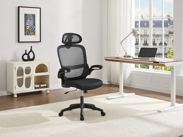 Vente-unique - NIRANO Office chair StoffStoff Schwarz - B 63,5 cm x H 124 cm117 cm x L 63,5 cm