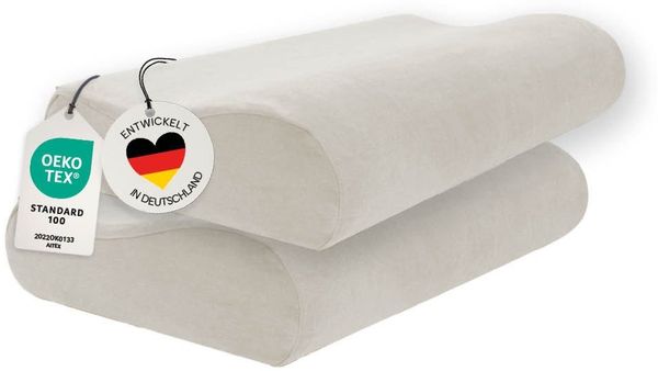 casimum Kissenbezug Schonbezüge für Orthopädisches Nackenkissen BEIGE, (2 Stück), passend für ergonomisches Nackenstützkissen 60x30cm, Doppelpack (2Stk)