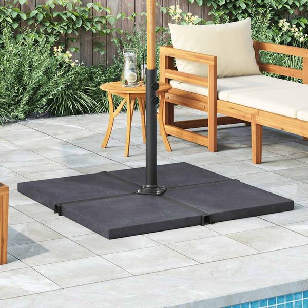 vidaXL Sonnenschirm-Gewichtsplatte Schwarz Granit Quadratisch 25 kg 313669
