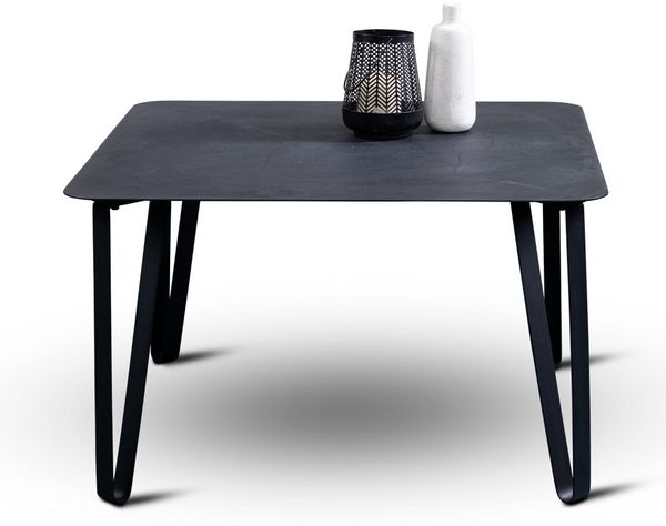 Couchtisch >Emma 3< in schwarz, Metall - 75x45x75cm (BxHxT)