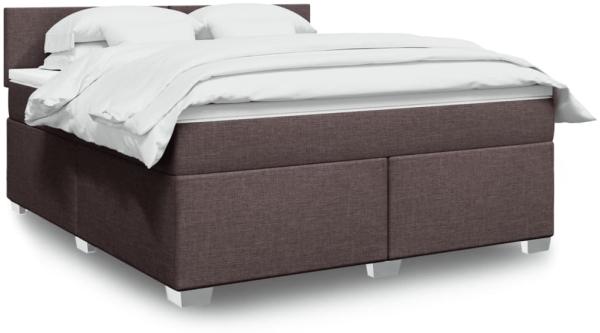 vidaXL Boxspringbett mit Matratze Dunkelbraun 180x200 cm Stoff 3285963