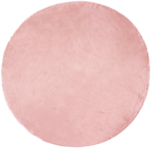 vidaXL Kunstschaffell Teppich Tafalla Rosa Ø 100 cm Polyester 42021558