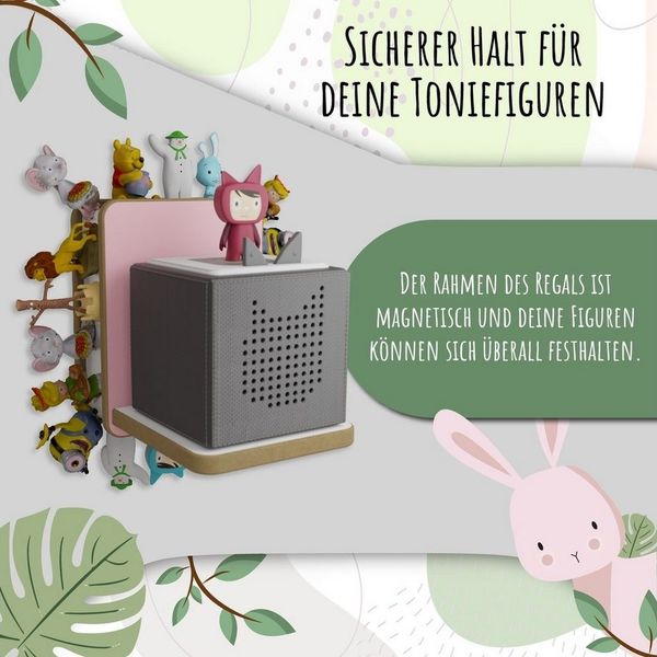 Holzura Kinderregal Holzura Regal für Toniebox Tonieregal für Toniefiguren und Ladestation