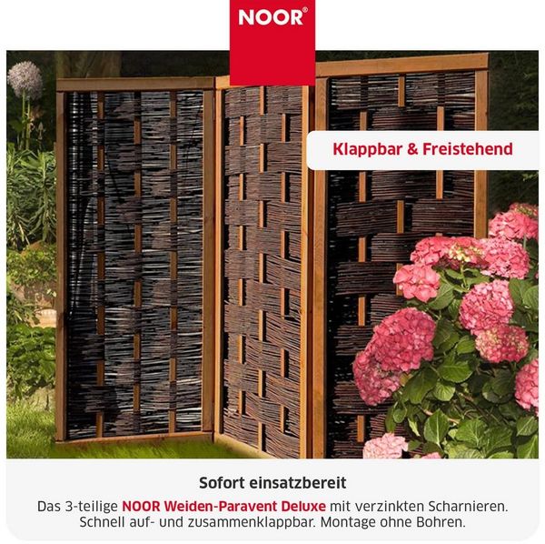 Weiden-Paravent Deluxe H 150 x B 180 cm 3teilig