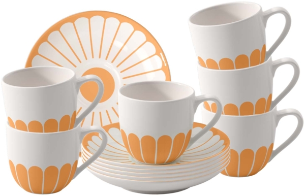 Villeroy & Boch Fleur Couleur Espressotasse mit Untertasse 70 ml 6er Set - Soleil
