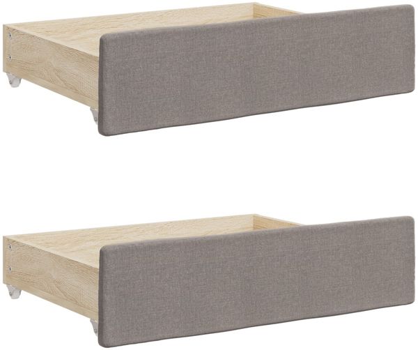 vidaXL Tagesbett Ausziehbar mit Schubladen Taupe 90x200 cm Stoff 3197465 Bild 9