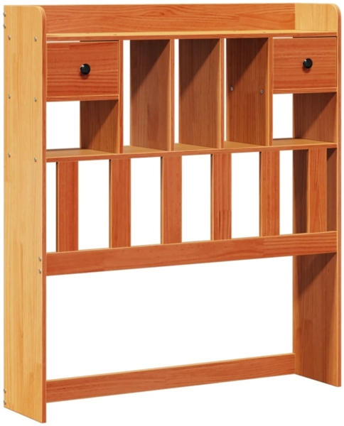 vidaXL Massivholzbett mit Regal ohne Matratze Wachsbraun 75x190 cm 3308986 Bild 4