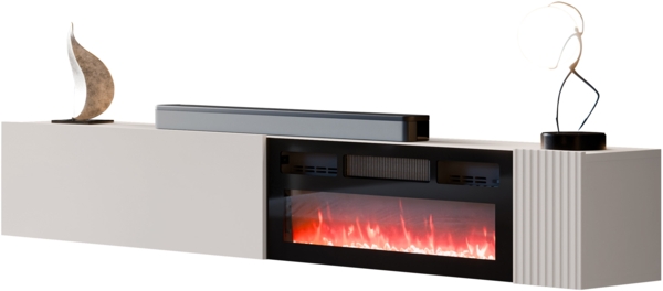 TV-Lowboard Cholon EF mit Kamin (Farbe: Cashmere)