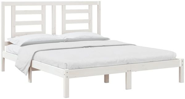 vidaXL Massivholzbett ohne Matratze Weiß 160x200 Kiefernholz 3104359 Bild 3