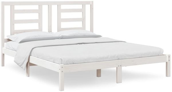 vidaXL Massivholzbett ohne Matratze Weiß 160x200 Kiefernholz 3104359 Bild 2