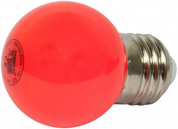 Synergy 21 LED Retrofit E27 Tropfenlampe G45 rot 1 Watt für Lichterkette