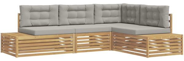 vidaXL 4 Stück Outdoor-Sofagarnitur Polyester Weiß 3391116 Bild 2