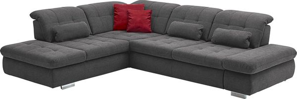 Die PlanBar Ecksofa MP-IN17004 L-Form, wahlweise mit Bettfunktion, Sitztiefen- und Kopfteilverstellung
