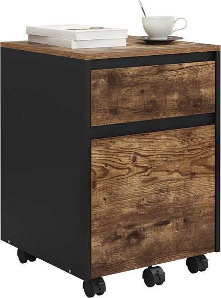 Woltu Rollcontainer, mit 2 Schubladen, Büroschrank auf Rollen, 40 x 57 x 40 cm