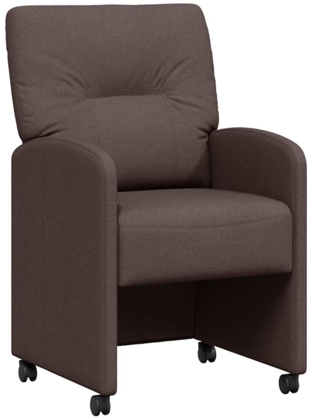 vidaXL Esszimmerstühle mit Rollen 2 pcs Dunkelbraun 57 x 67 x 95 cm 42017851