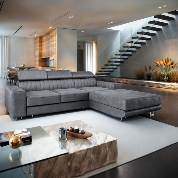 Masseno Ecksofa NOTO mit Schlaffunktion L-Form, Sofa mit Bettkasten