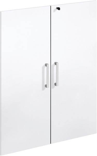 FMD Möbel - CALVIA 11 - 2 Türen, davon 1x m. Schloss - melaminharzbeschichtete Spanplatte - Brillantweiß - 84 x 106 x 1,5cm