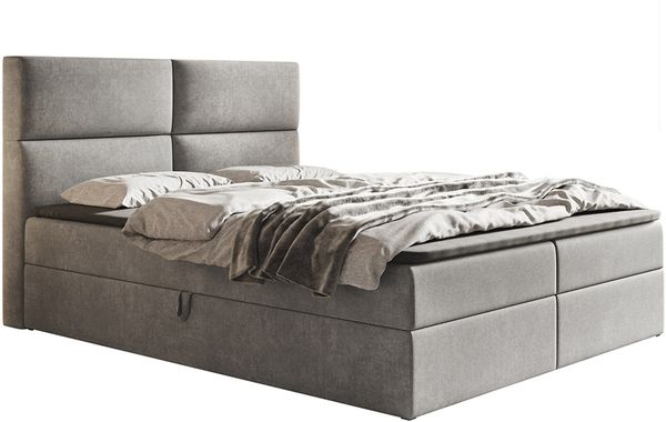 AX LIVING Boxspringbett Bonio III 140 höchsten Schlafkomfort Hellgrau