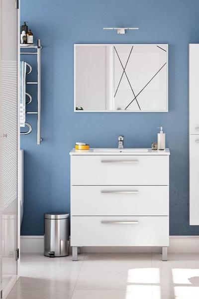 Badezimmer-Set >ATHENA< in weiß glänzend - 80x86x45 (BxHxT)