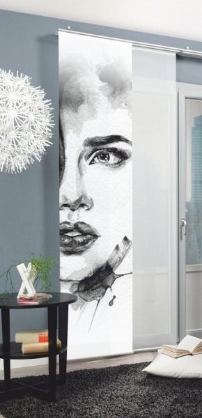 Home Wohnideen Schiebegardine Face 245 x 60 cm grau