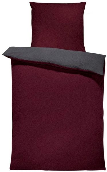 One Home Bettwäsche Doubleface Unifarben, Fleece, 2 teilig, Wende modern, kuschelig flauschig warm weich Winter Komfortgröße