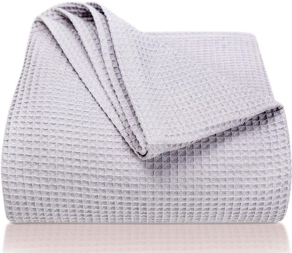 Laynenburg Tagesdecke Waffelpique aus 100% Baumwolle – Baumwolldecke, Kuscheldecke, Wohndecke als Sommerdecke, Bett-Überwurf, Couch-Überwurf, Sofa-Decke
