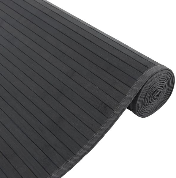 vidaXL Teppich Rechteckig Grau 80x200 cm Bambus 376910 Bild 4